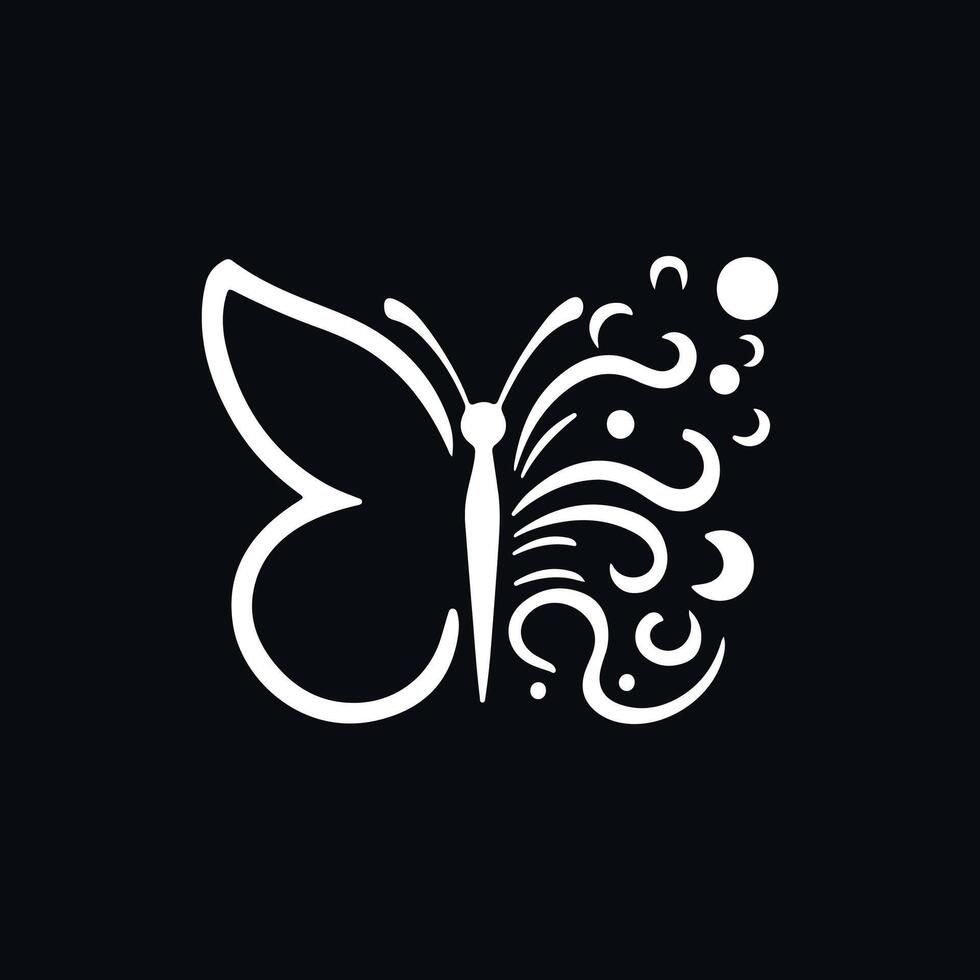 a logo design of a poisonous butterfly of pollution, minimalistic and simplistic, EPS format vector