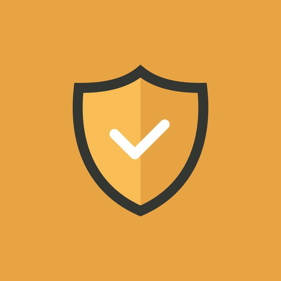 Tick Mark with shield, Tick mark approved with shield icon, Security icon and help, how to, info, query symbol Iconic Illustrator vector