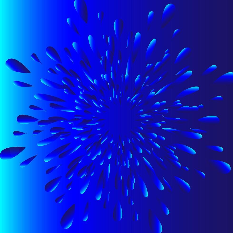 Abstract background in the form of blue water drops arranged in a circle vector