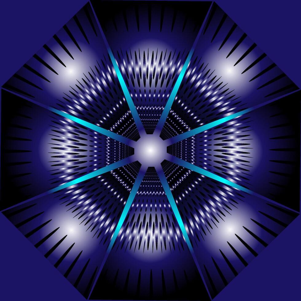 Abstract geometric pattern of gray color in the form of a metal figure on a blue background vector
