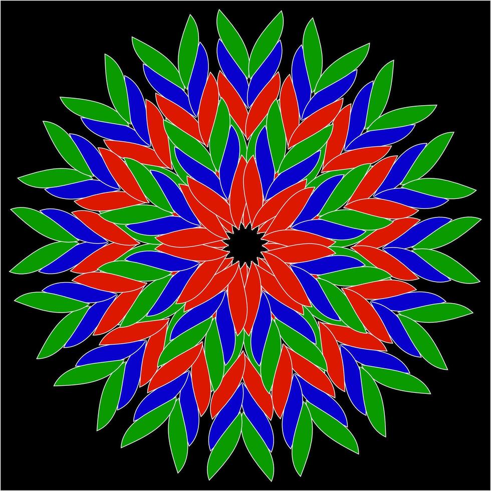 Abstract multicolored round pattern on black background vector