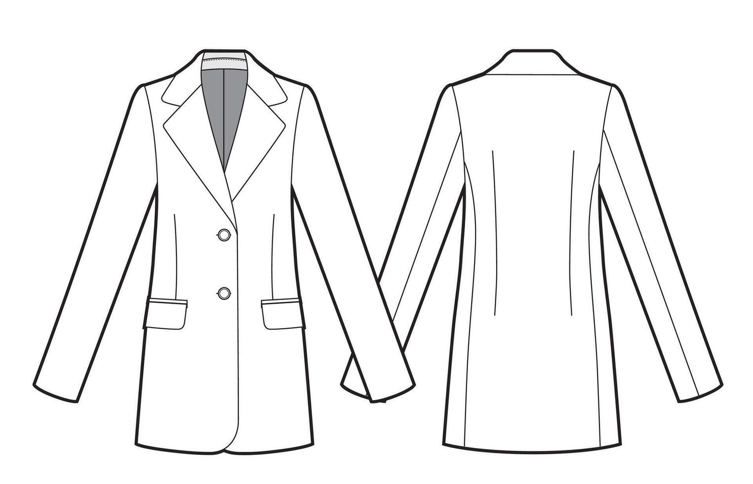 classic jacket black and white vector
