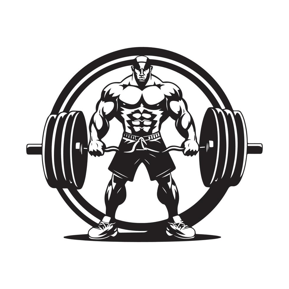 Power Lifting Logo design, Art, Icons, and Graphics on white background vector