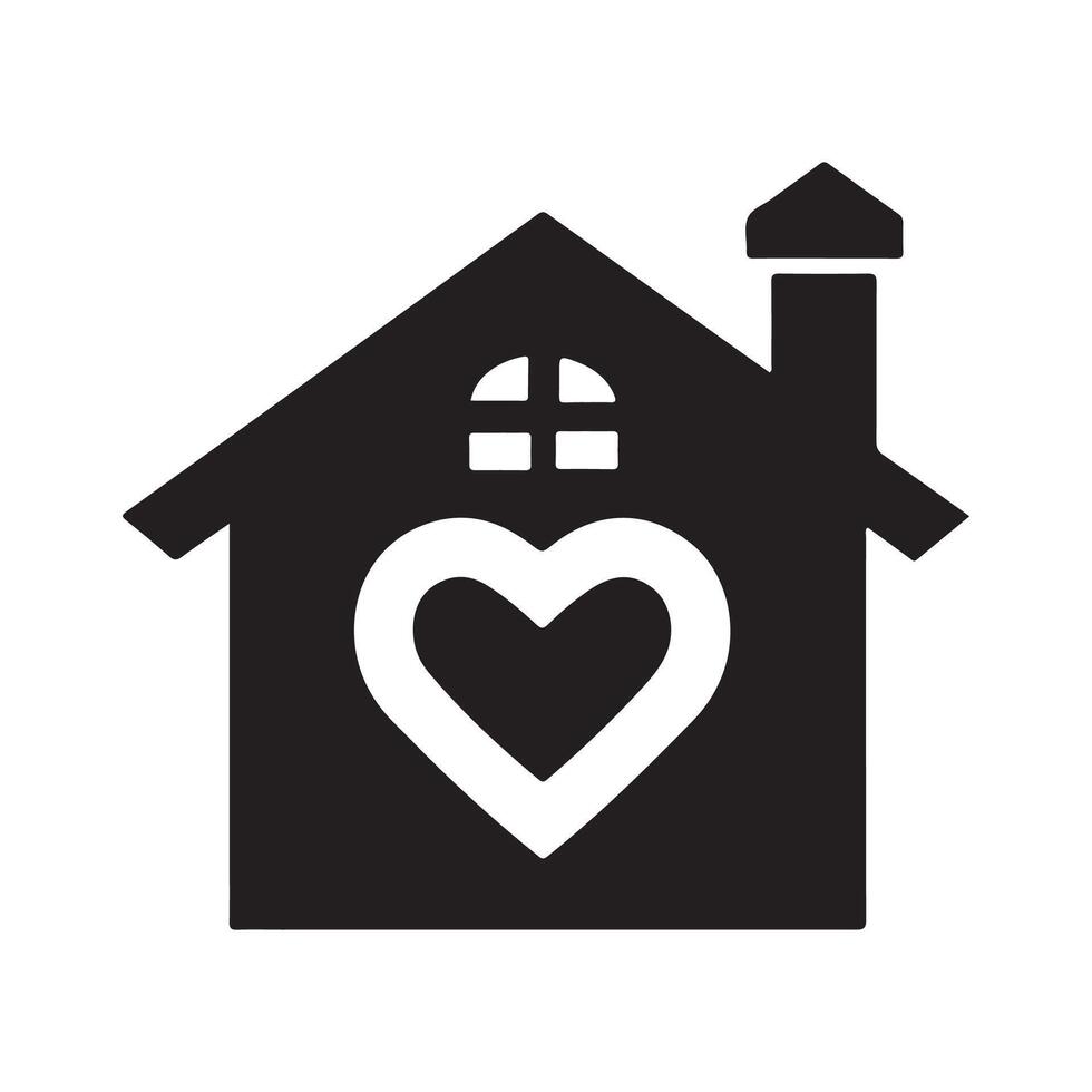 Stay Home, Heart, Home Sticker Symbol Design on white background vector