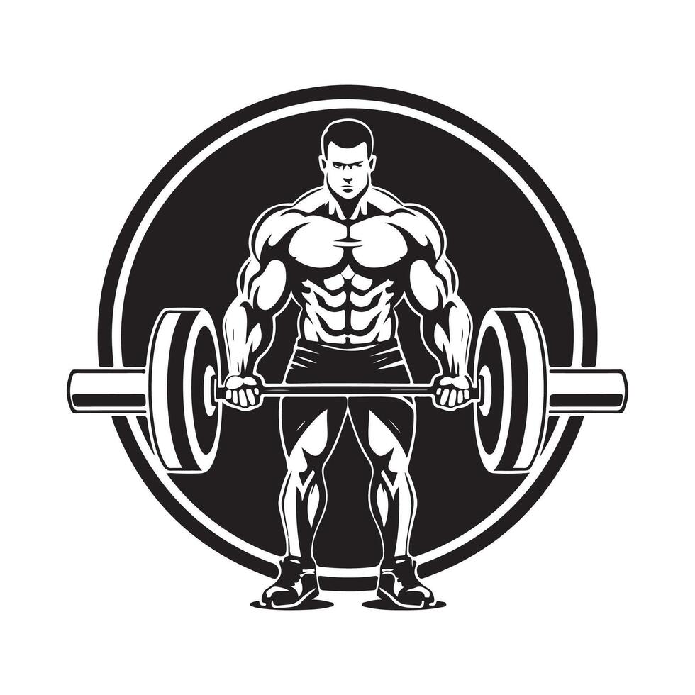 Power Lifting Logo design, Art, Icons, and Graphics on white background vector