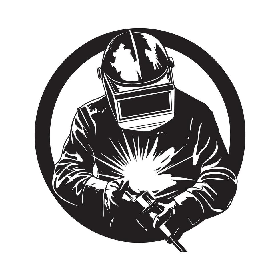 Welding Design Logo Art, Icons, and Graphics on white background vector