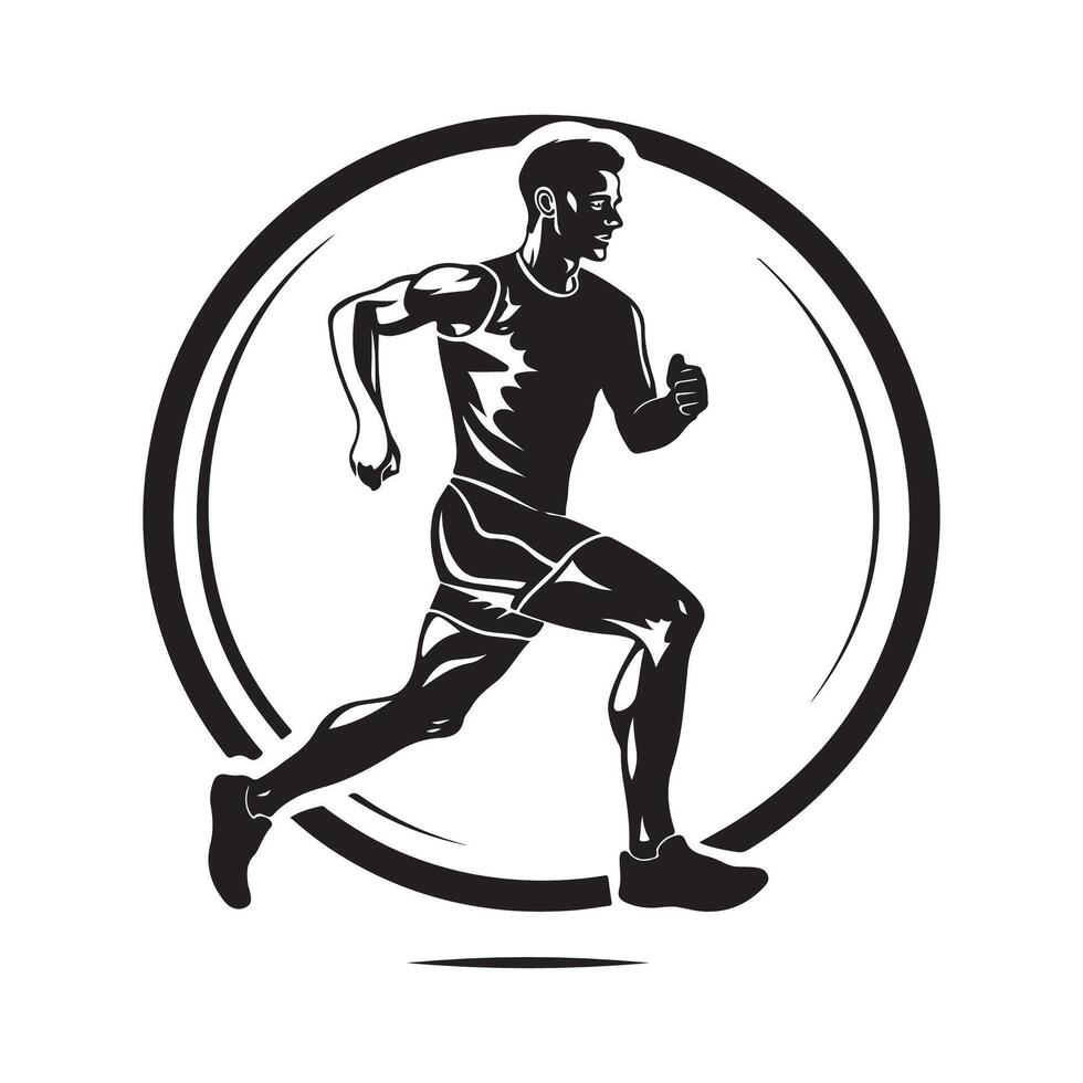 Running and marathon logo design template isolated on white background vector