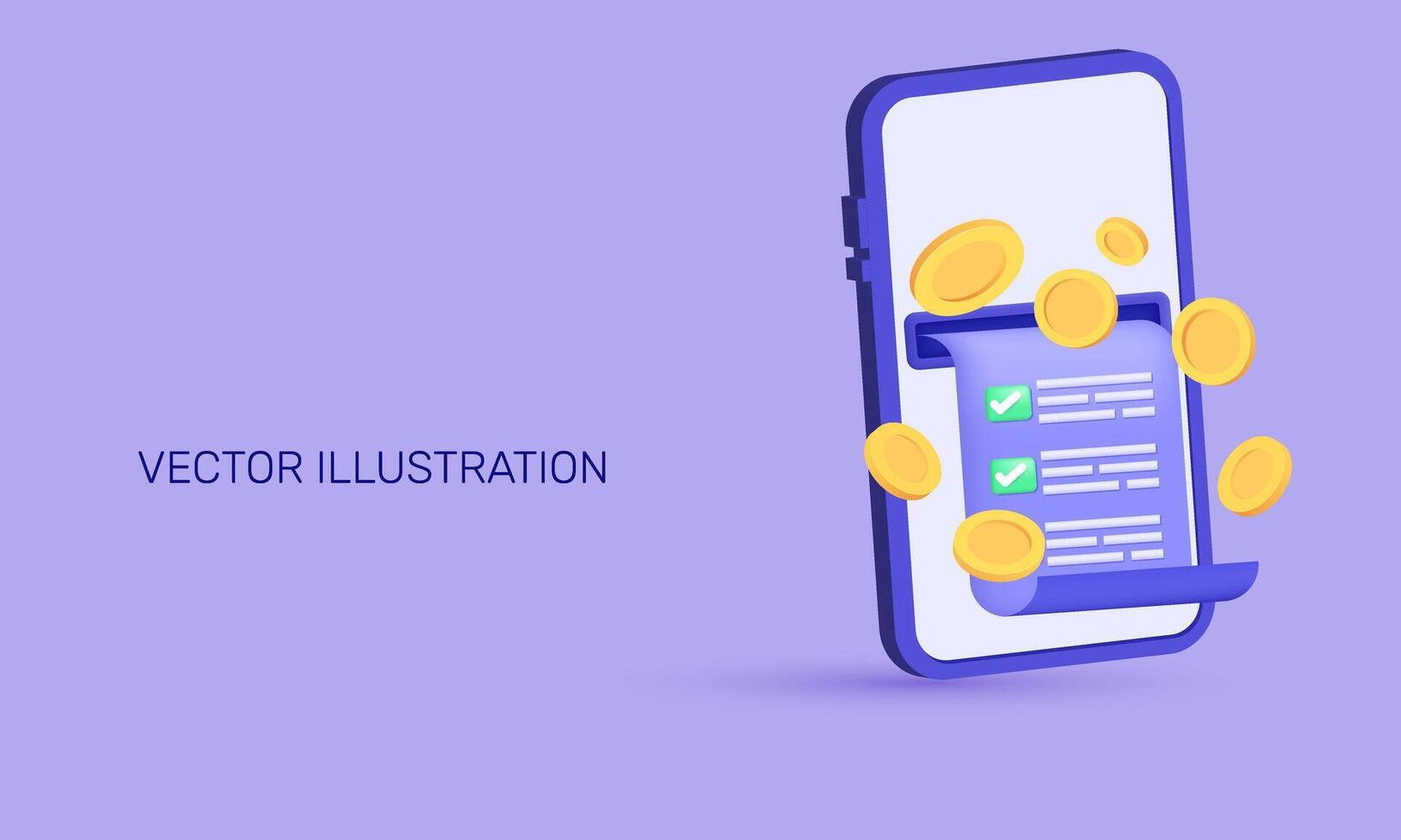unique 3d realistic pay money with mobile phone banking online payments concept design vector