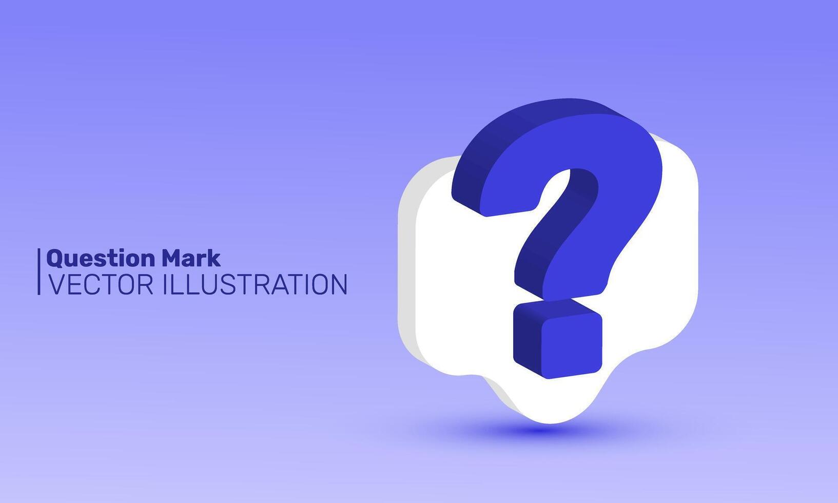 3d icon realistic question mark sign ask new concept design vector