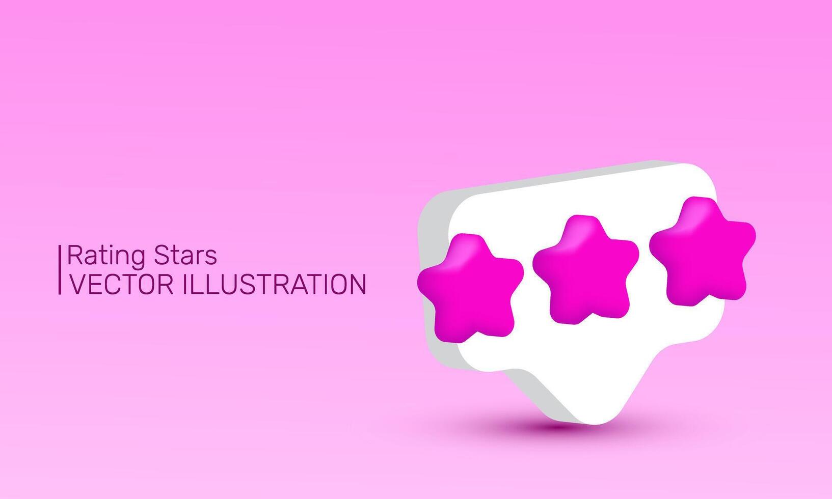 3d icon realistic review rating stars best excellent new concept design vector