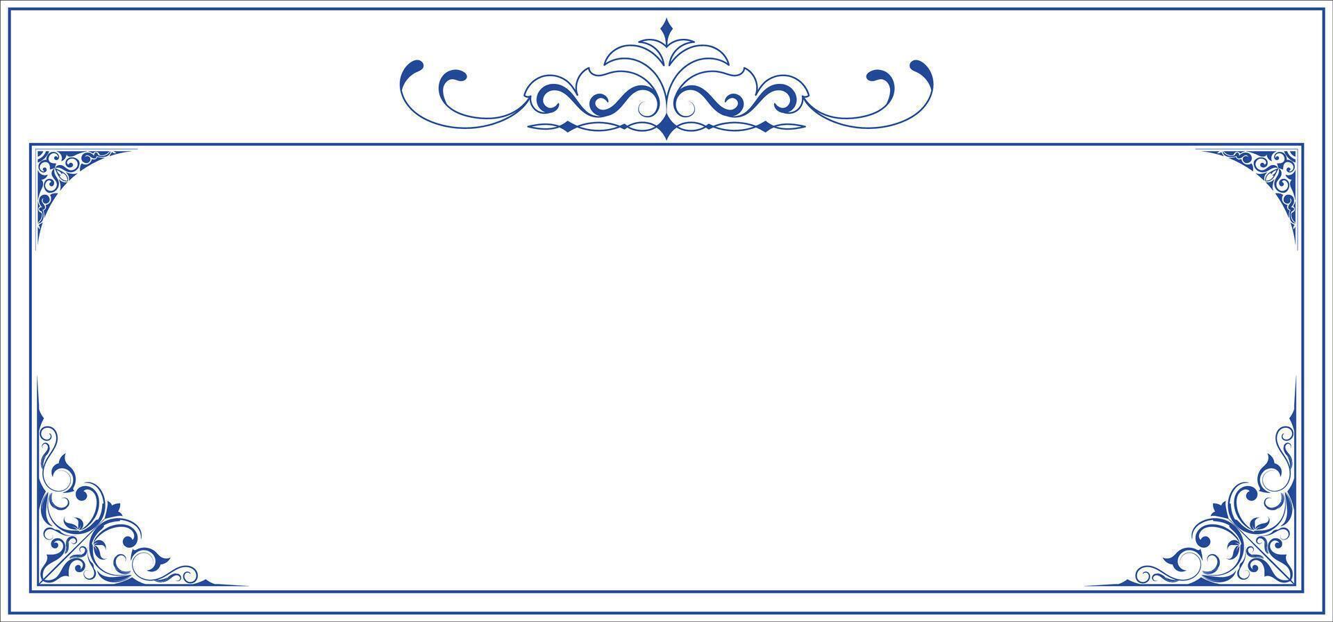 envelope blue abstract lines Thai pattern lines for the frame border on white background vector