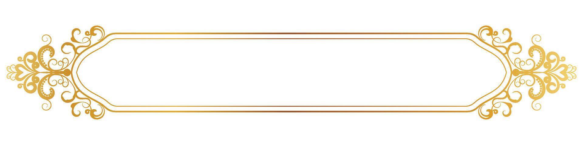 Vintage lines of frame for banner Gradient gold graphic element vector