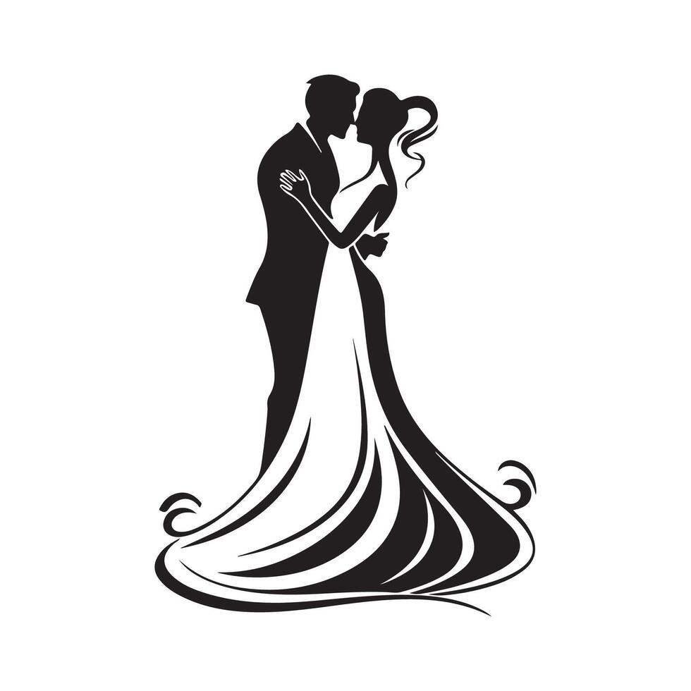 Wedding logo design template, marriage couple ceremony symbol Stock Image vector