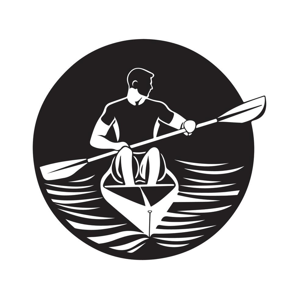 Rowing Logos Stock Illustrations. Rowing Silhouette Illustrations on white background vector