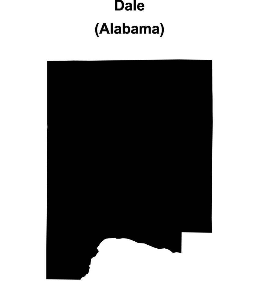 Dale County, Alabama blank outline map vector