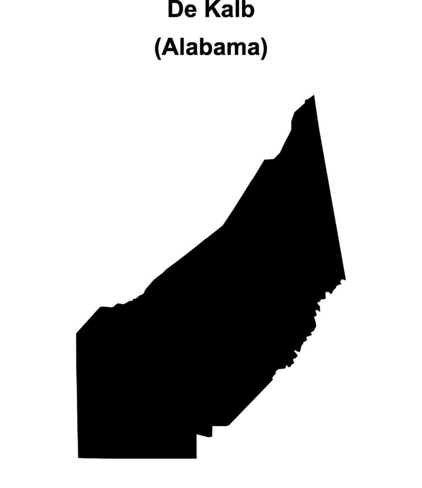 De Kalb County, Alabama blank outline map vector