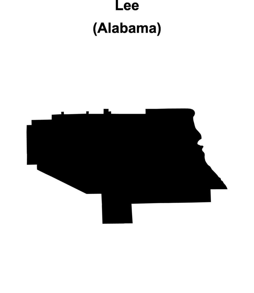 Lee County, Alabama blank outline map vector