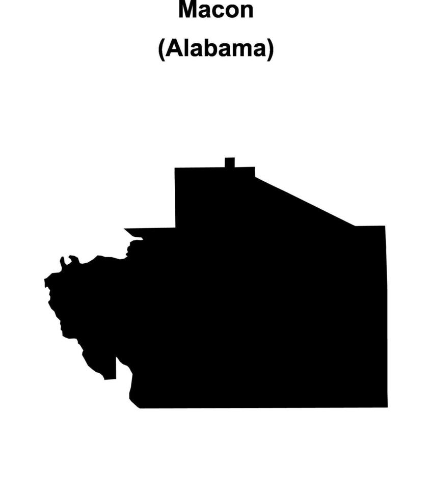 Macon County, Alabama blank outline map vector