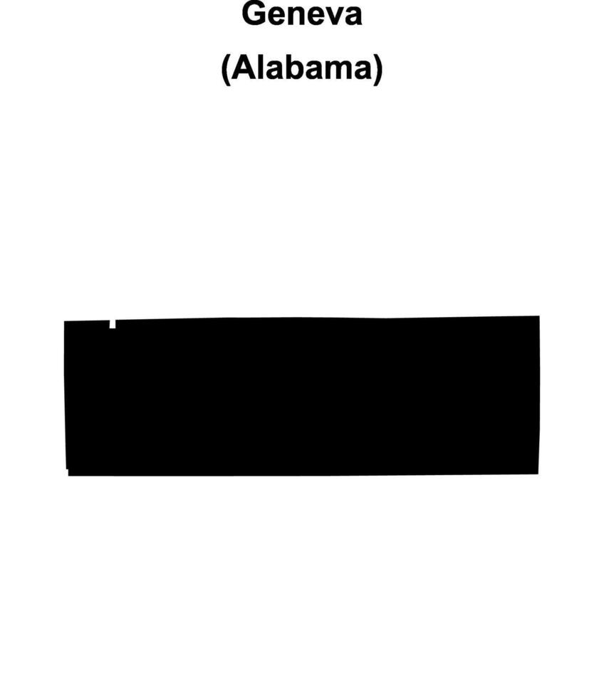 Geneva County, Alabama blank outline map vector