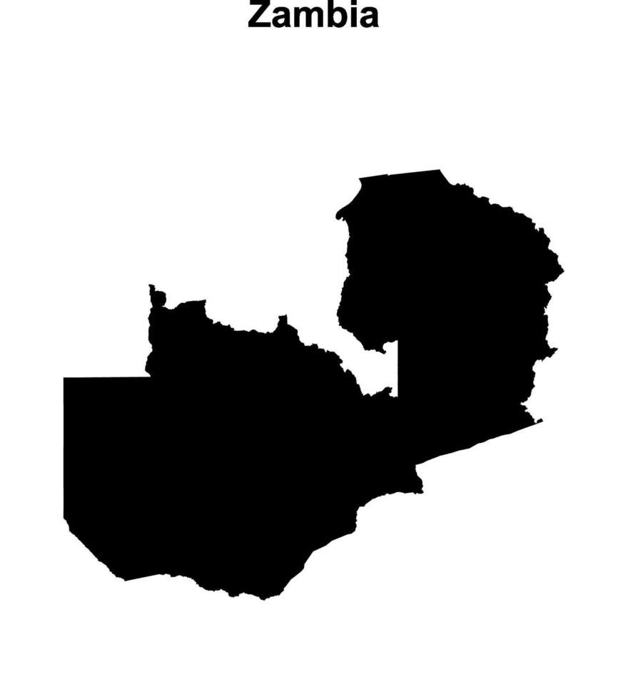 Zambia blank outline map design vector