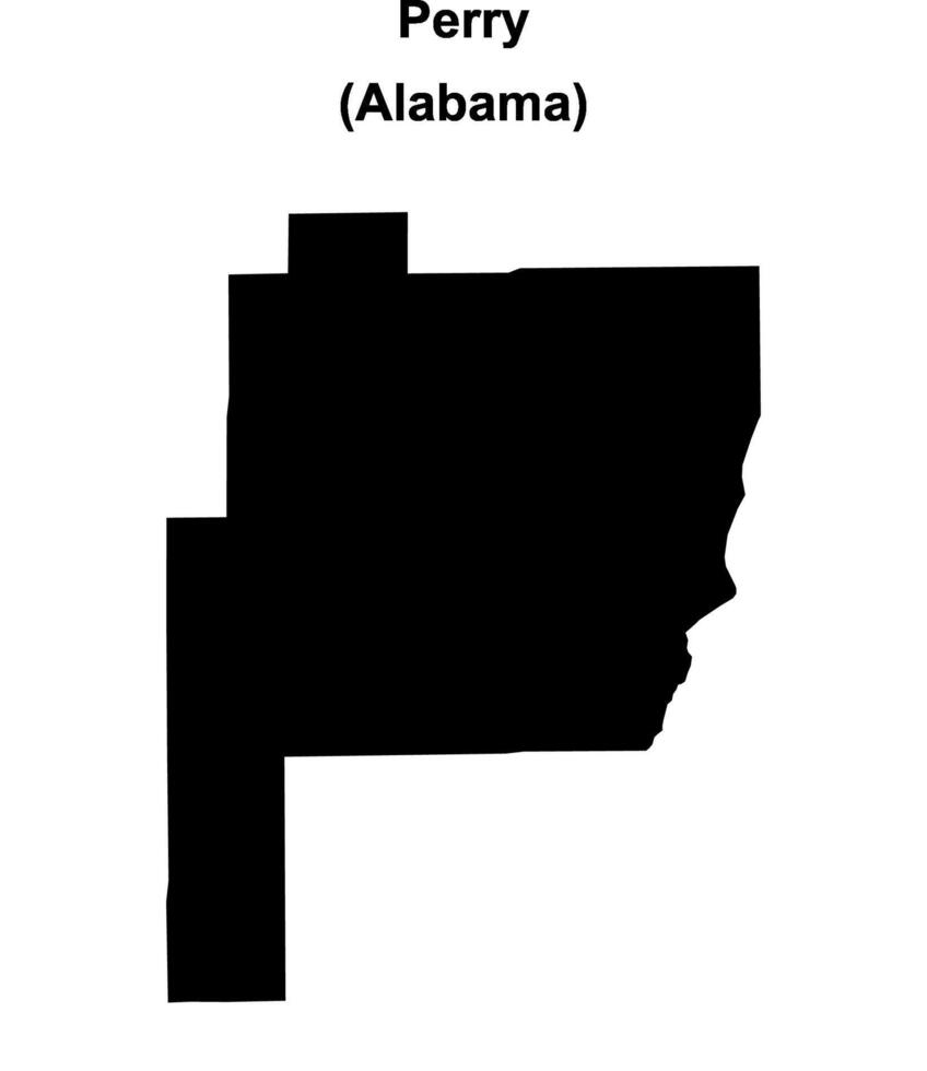 Perry County, Alabama blank outline map vector
