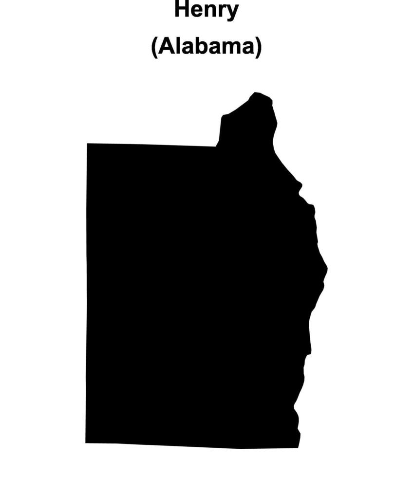 Henry County, Alabama blank outline map vector