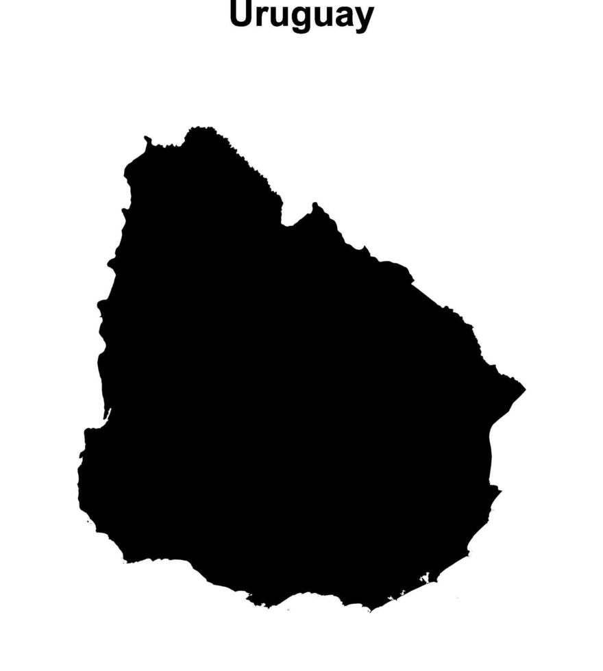 Uruguay blank outline map design vector