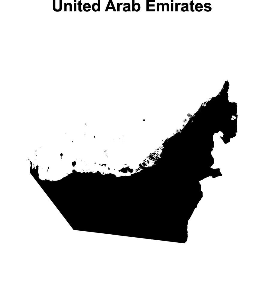 United Arab Emirates blank outline map design vector