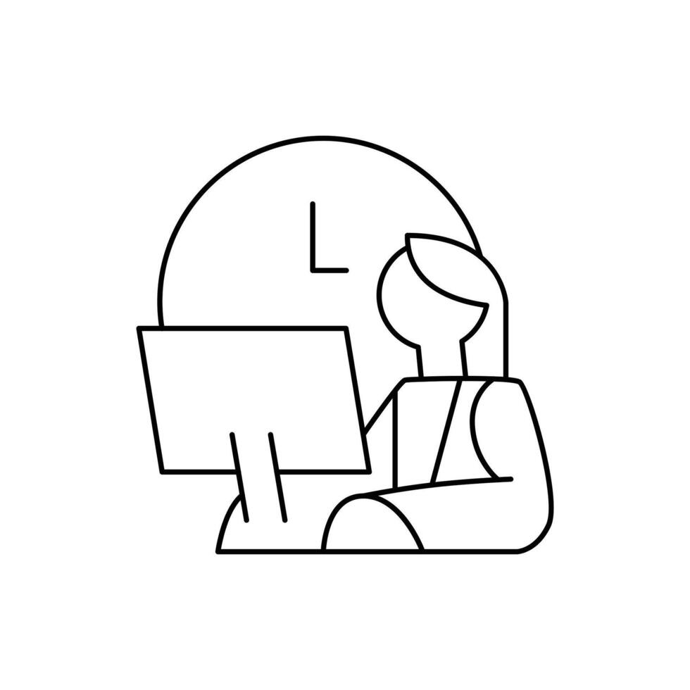 working hours thin outline icon design good for website and mobile app vector