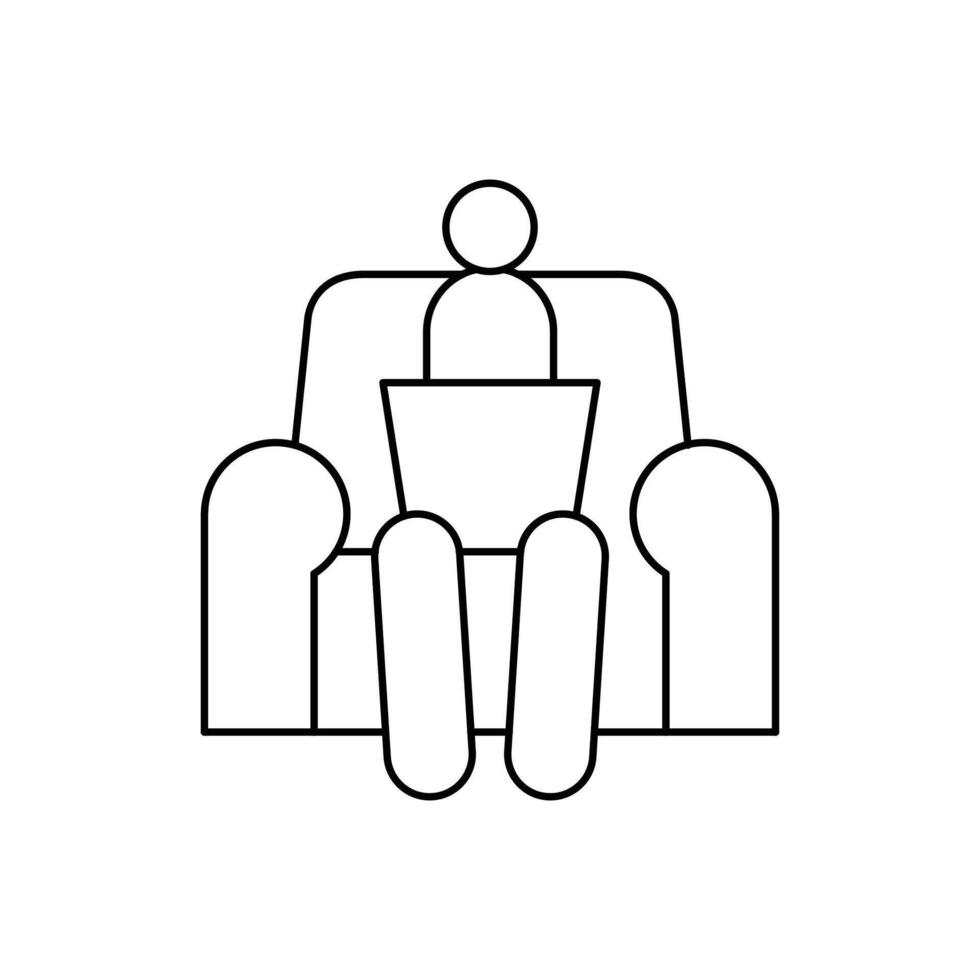 work from home thin outline icon design good for website and mobile app vector