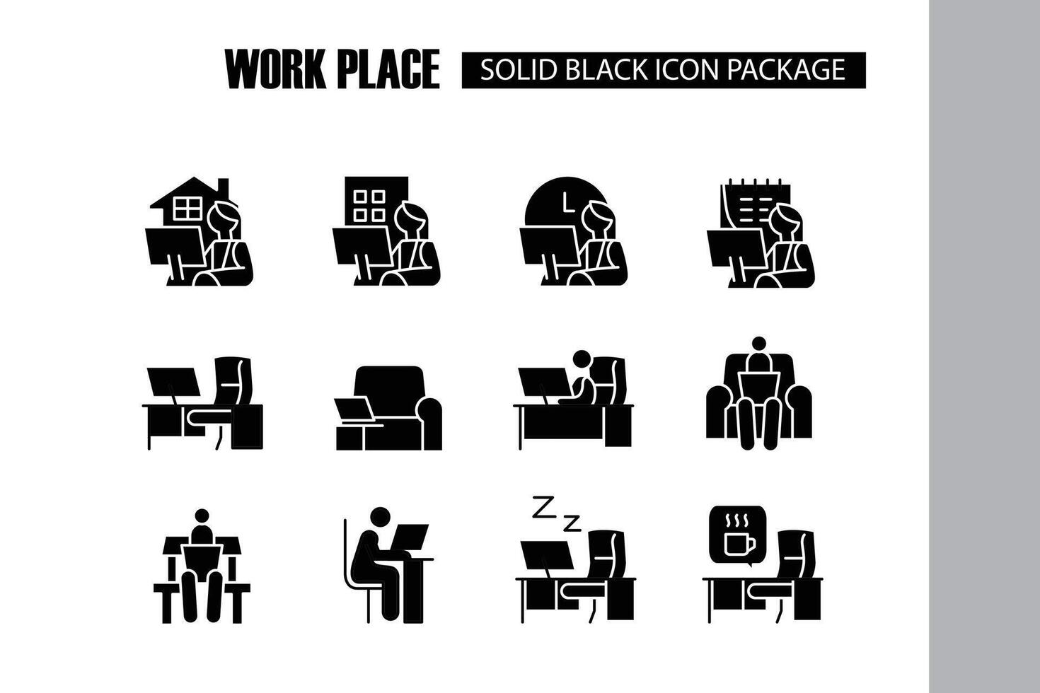work place solid icon design good for website and mobile app vector