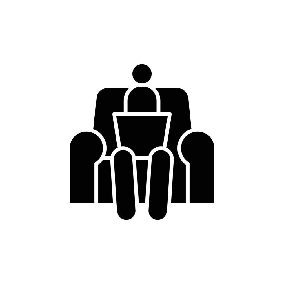 work from home solid icon design good for website and mobile app vector