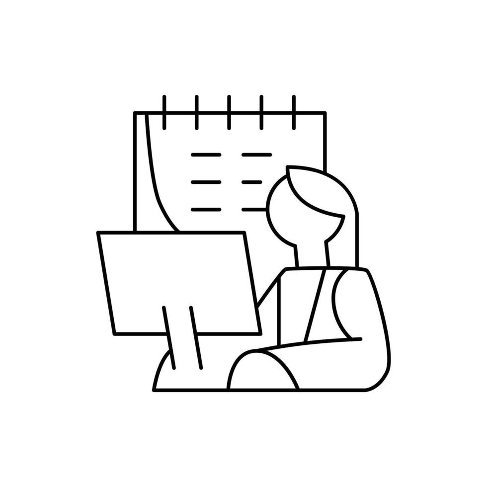 work schedule thin outline icon design good for website and mobile app vector