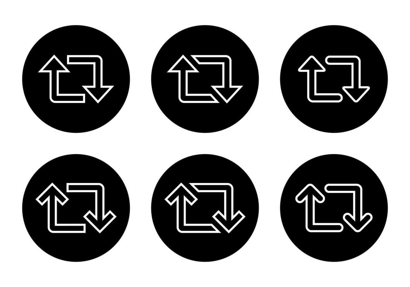 Repost line button icon set collection vector