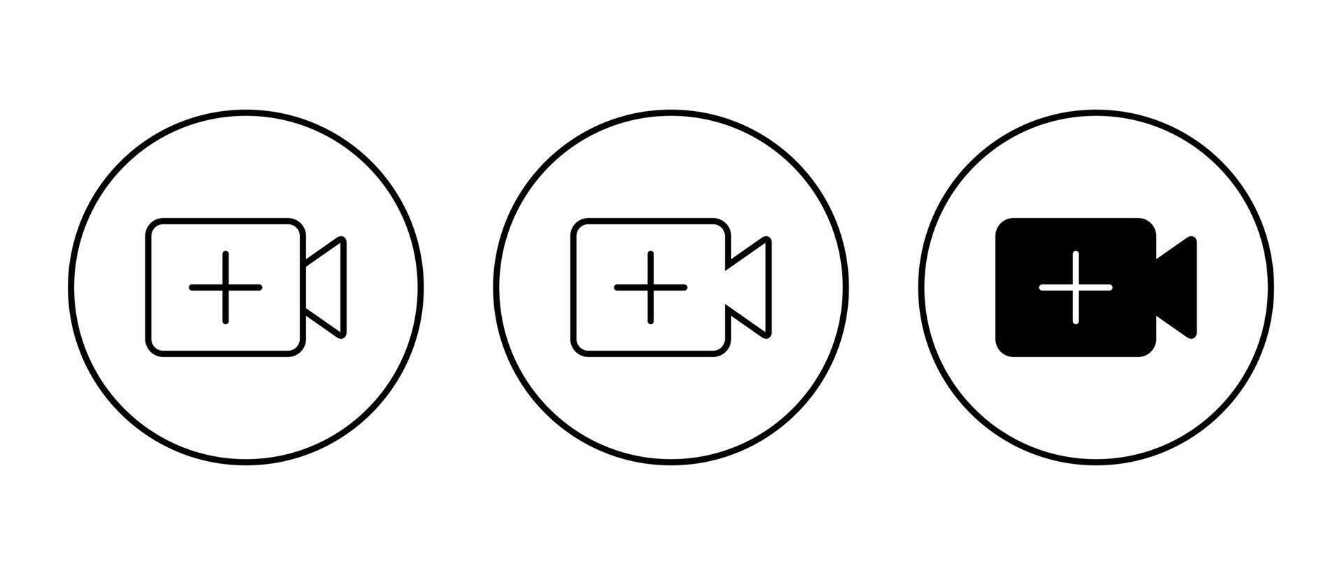 Add icon set on circle line. Upload content button vector