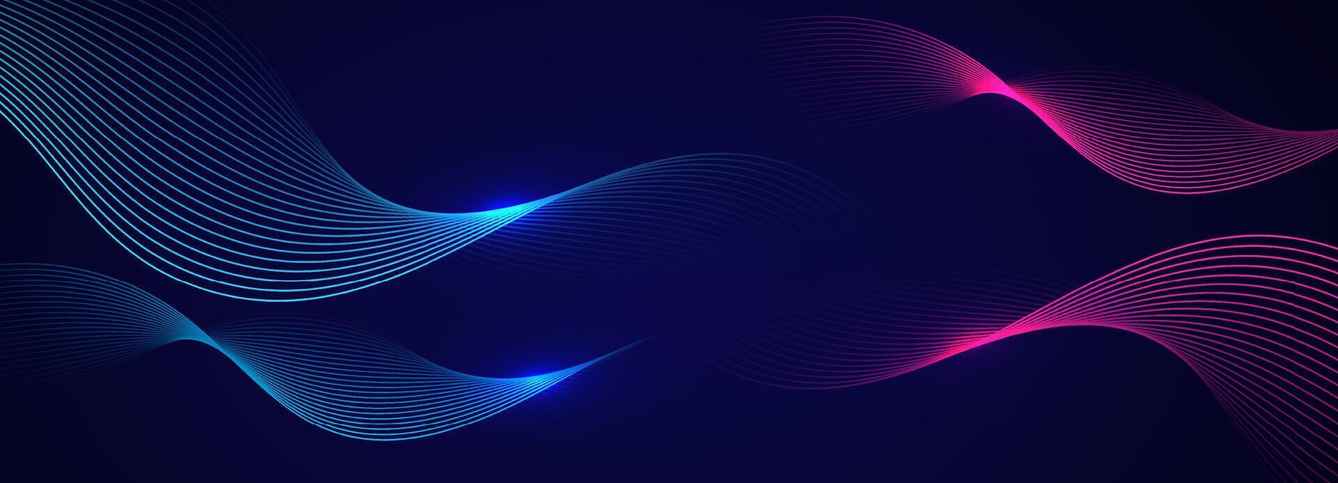 Abstract blue modern background with smooth lines vector
