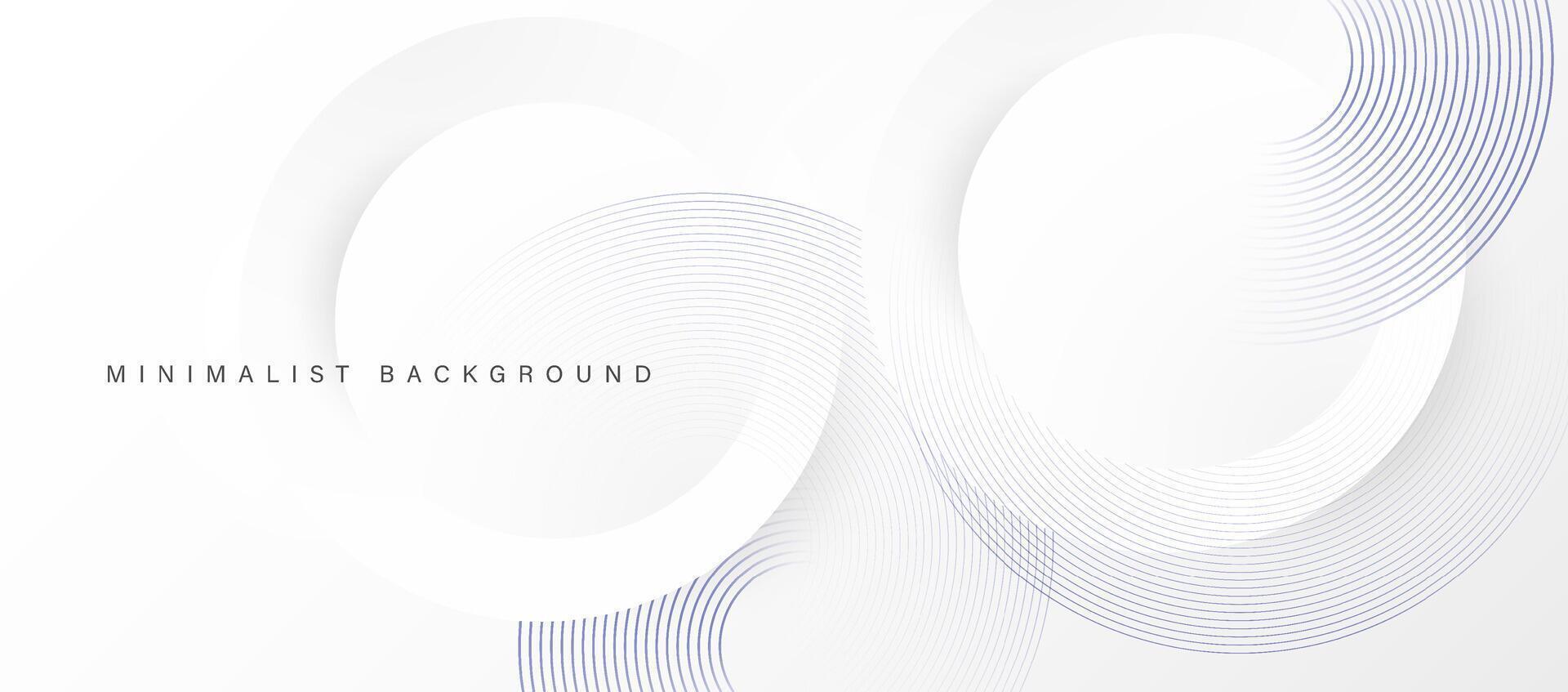 Abstract white background with circle lines. vector