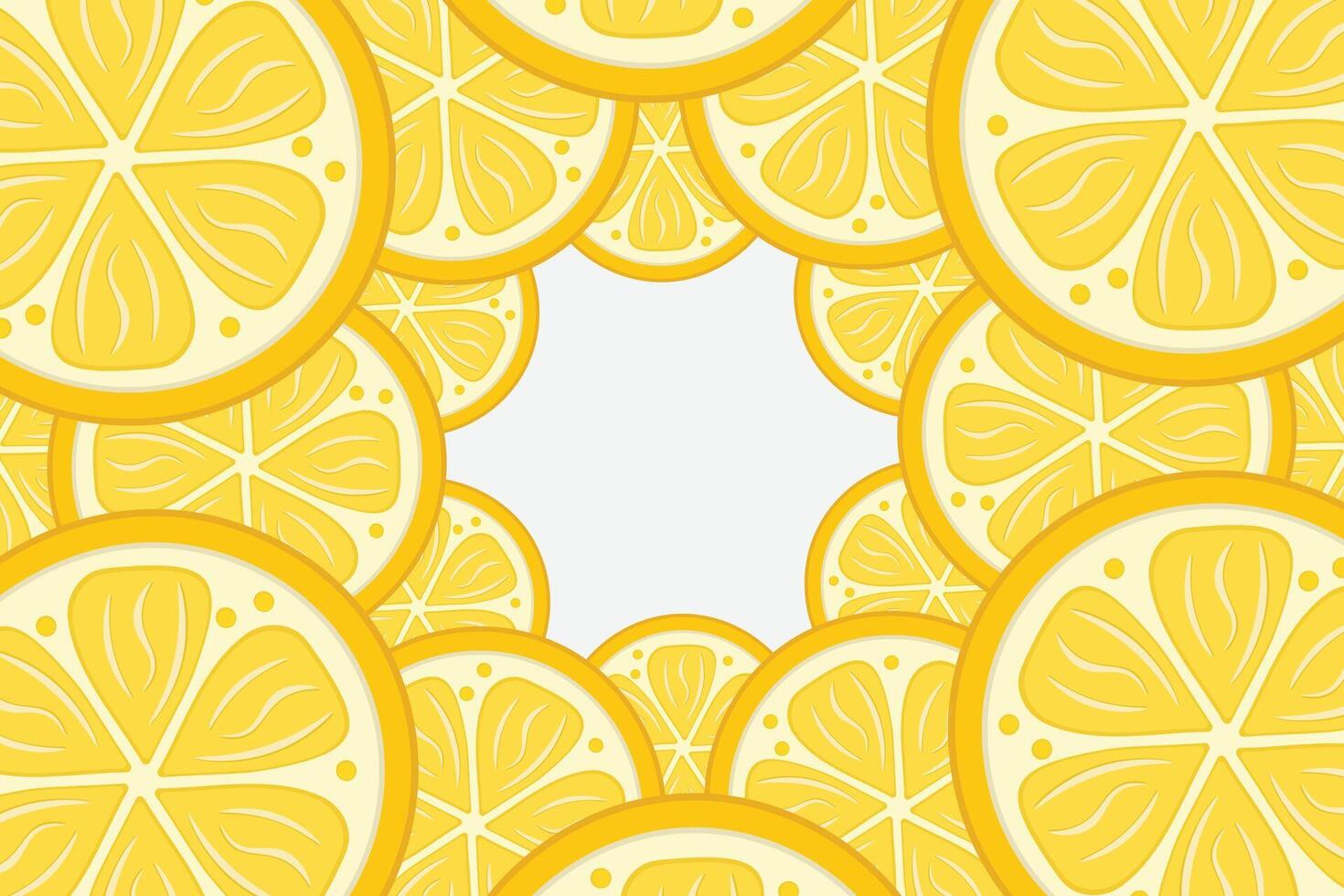 Fresh lemon frame. Fruit citrus lemons border vector