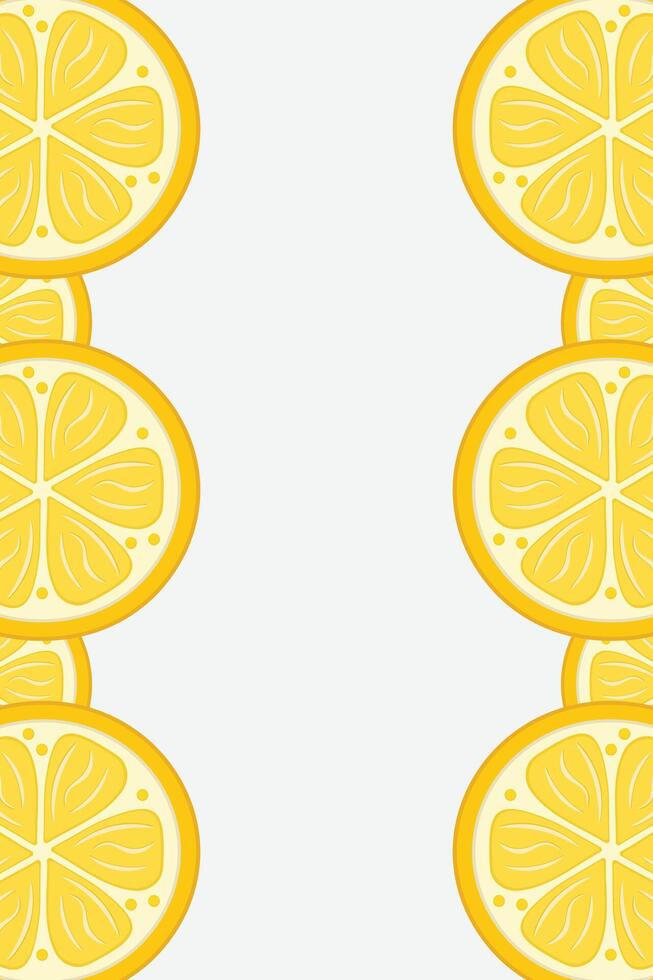 Fresh lemon frame. Fruit citrus lemons border vector