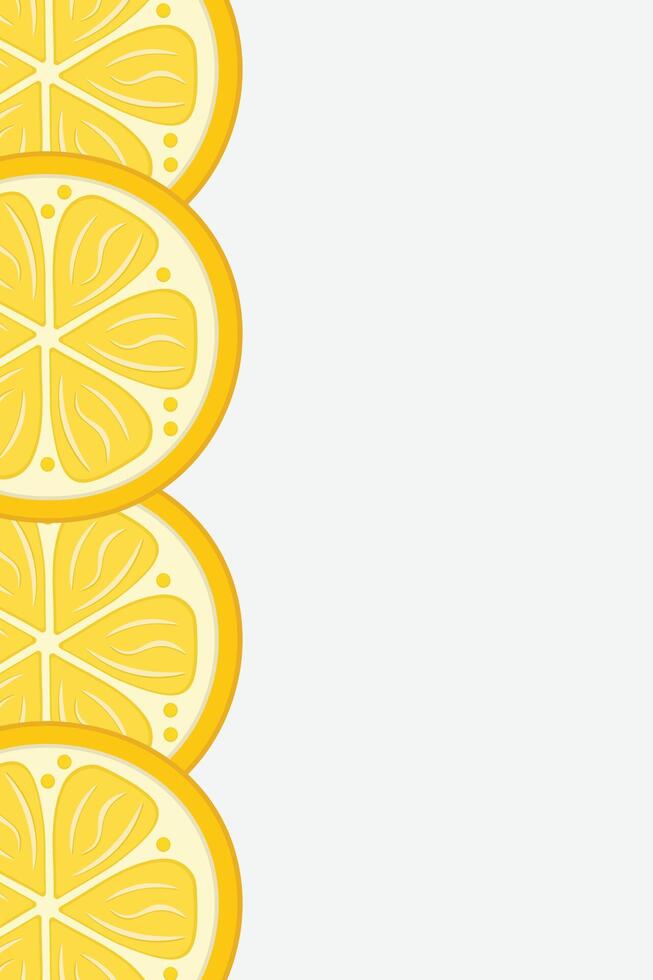 Fresh lemon frame. Fruit citrus lemons border vector