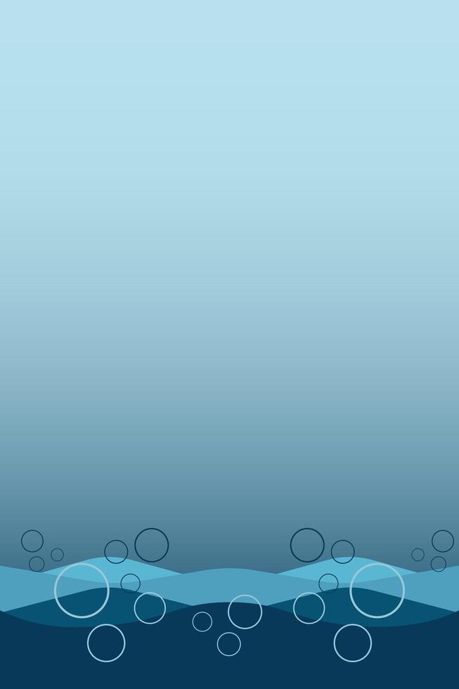 Underwater banner bubbles. Save World oceans day. See or lake, or ocean view vector