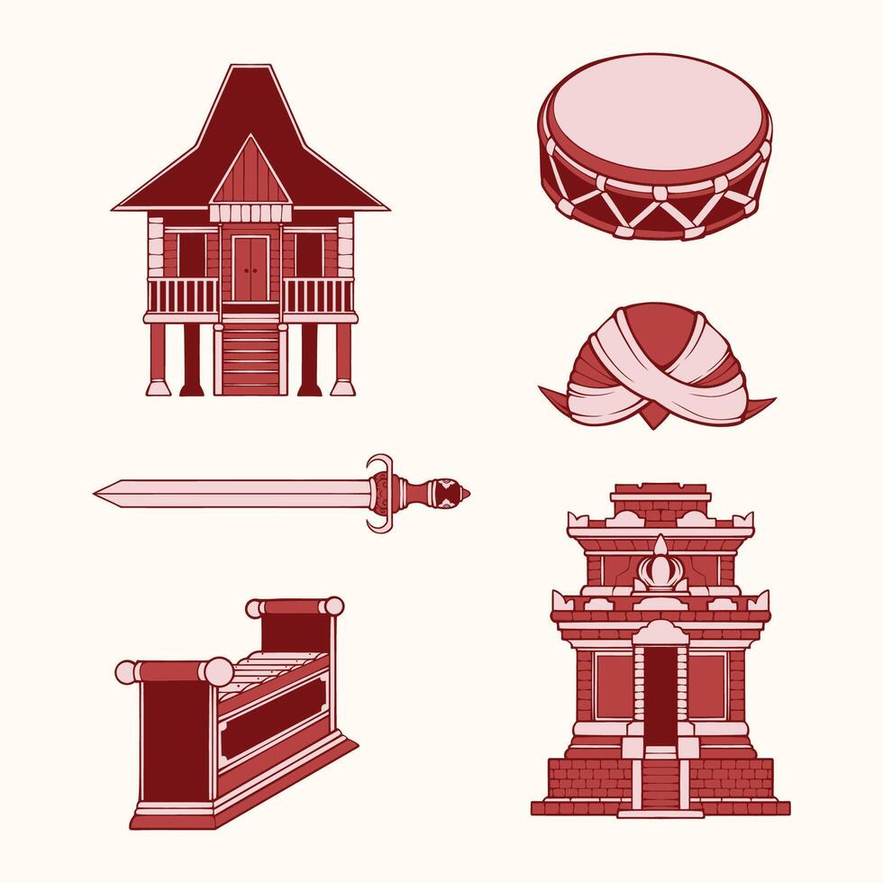 nusantara culture art asset vector