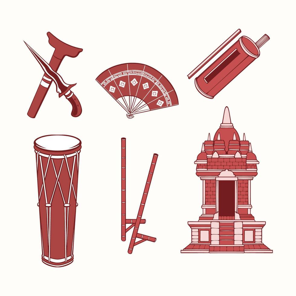nusantara culture art asset vector