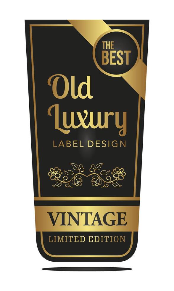 retro Black and Gold Luxury Label vector