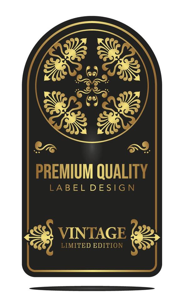 vintage Black and Gold Luxury Label vector