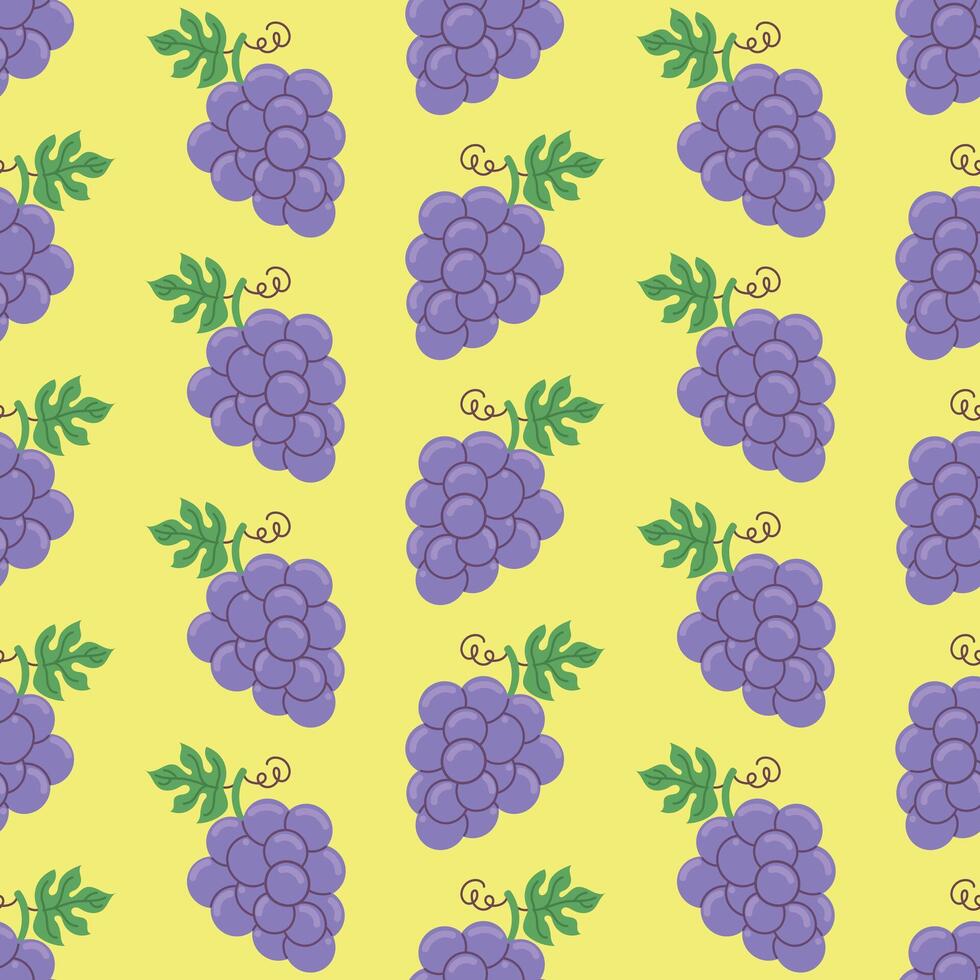 Seamless Hand Drawn Pattern Grape vector
