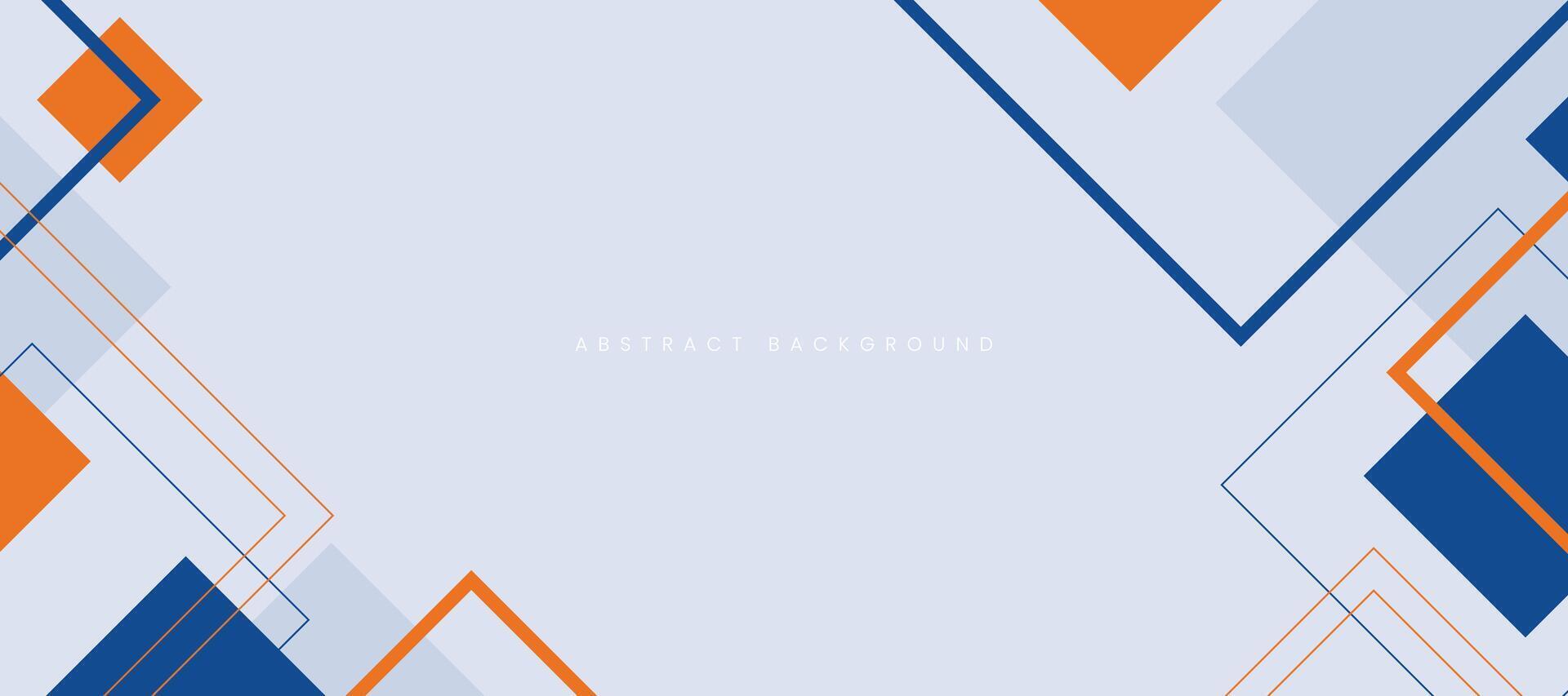 Abstract minimalist background with blue orange geometric square shapes vector