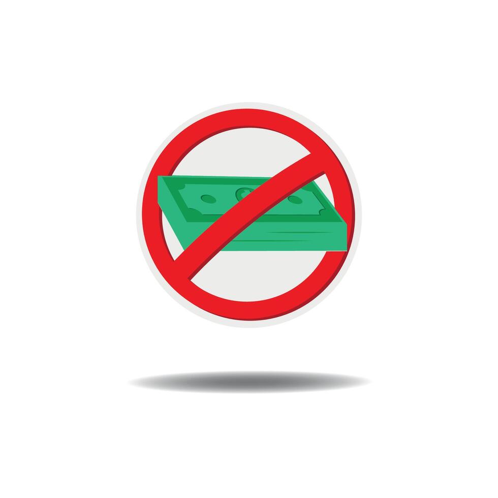 of no money sign, no money symbol. vector