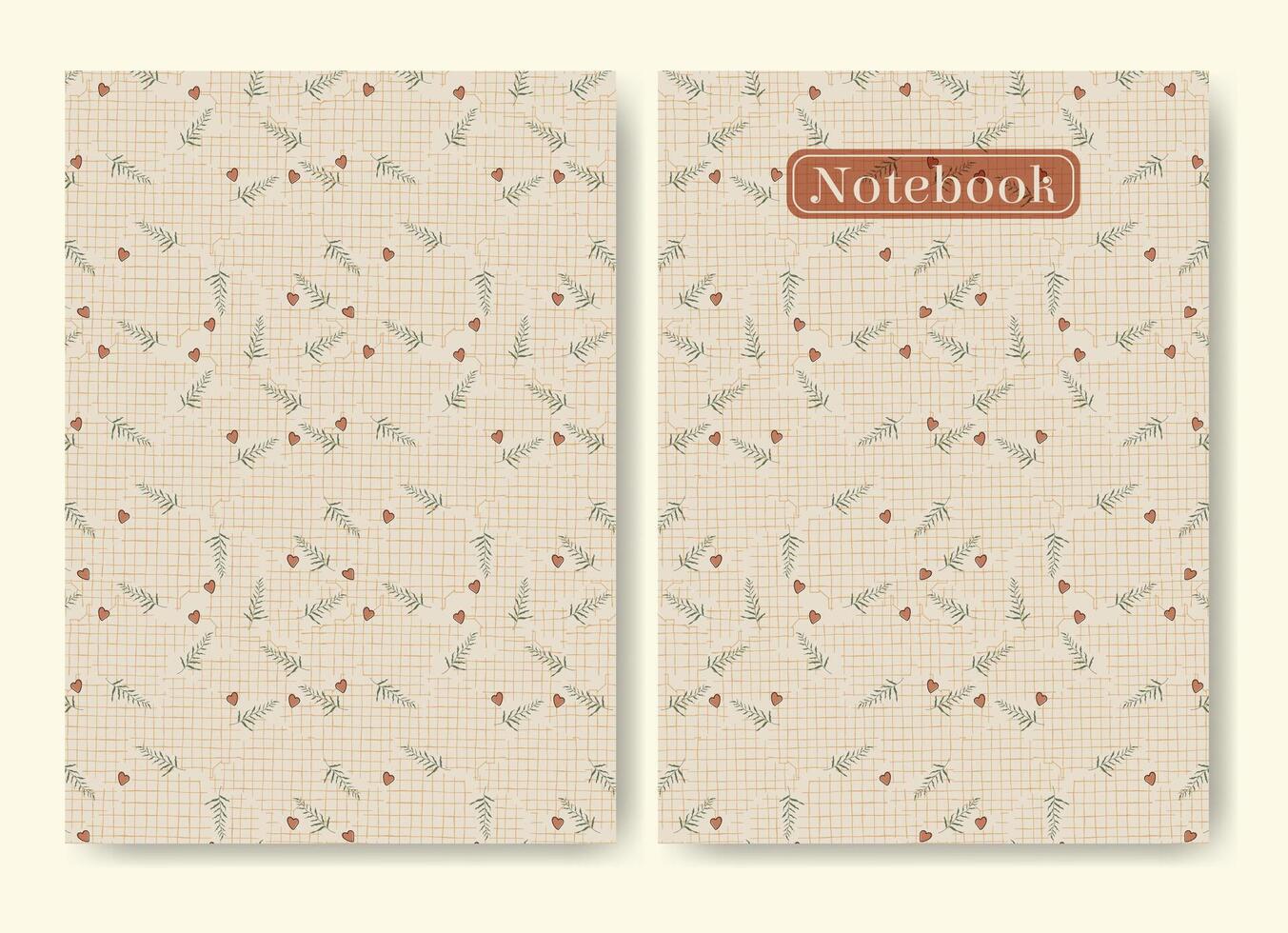 Simple book cover design in neutral colors. Notebook cover page design aesthetic artwork illustration for students vector