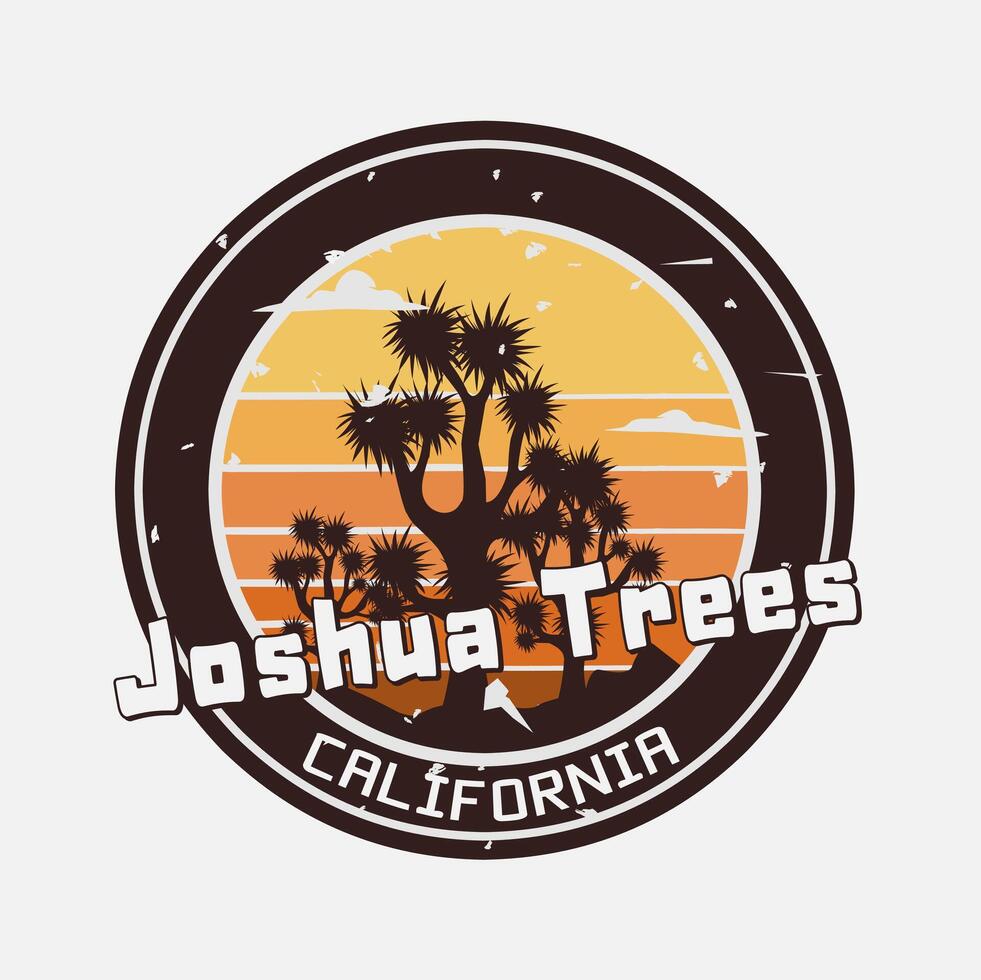 Silhouette of Joshua National Park, with grunge style perfect for print, sticker, etc vector